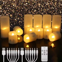 Rechargeable Flameless LED Candle with Timer and Remote Control - Perfect for Weddings, Home Decor, and Holiday Lighting (24pcs)