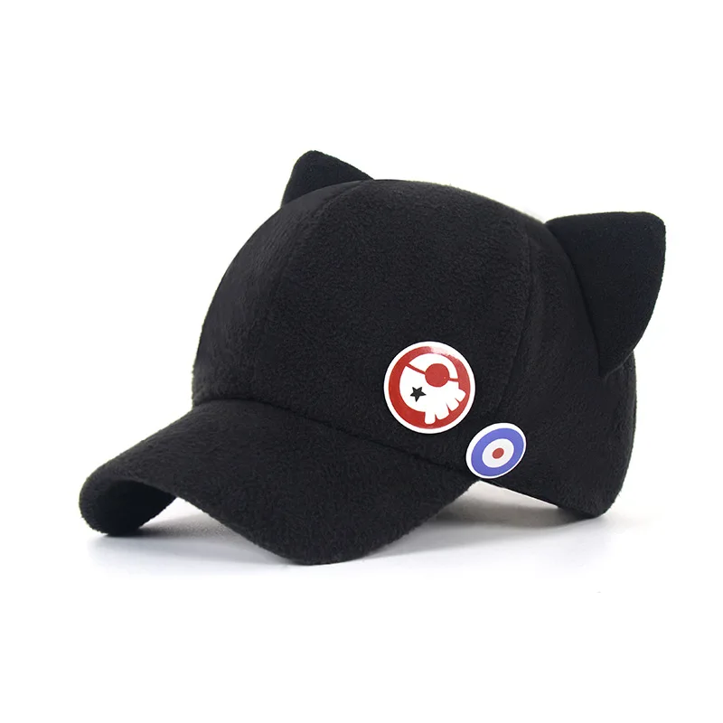 EVA Shikinami Asuka Rangure Cat Ear Polar Fleece Hat Peak Baseball Cap Anime Cosplay Accessories gifts for children baseball caps cosplay hat baseball hat