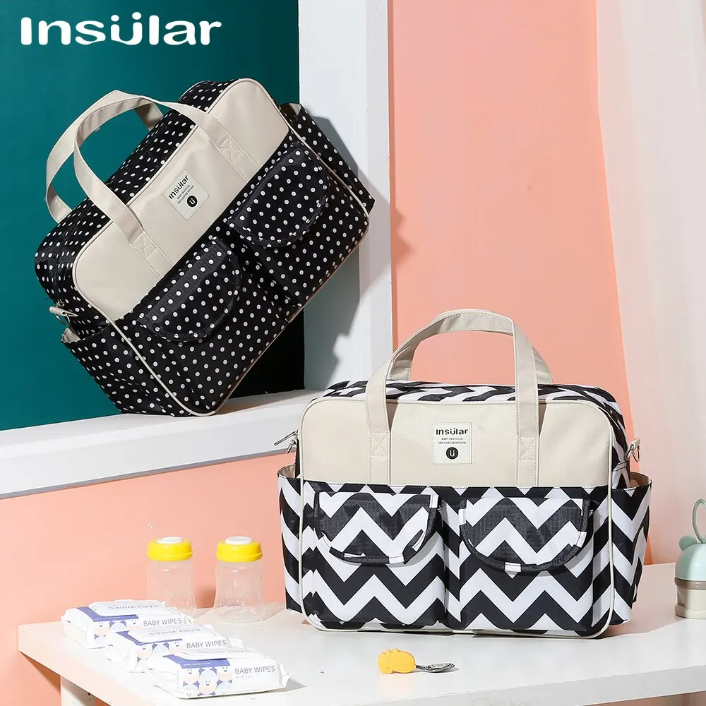 Fashion Print Diaper Tote Bag Baby Organizer Large Capacity Baby Nappy Bags for Mom Multifunction Travel Stroller Bag Baby Stuff 4