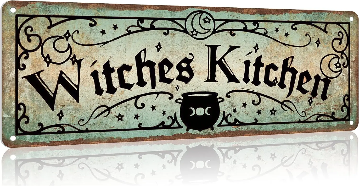 

Witches Kitchen Vintage Aluminum Mental Tin Sign Weatherproof Road Street Signs Home Decor Wall Decor 4x16 Inches-Aluminum