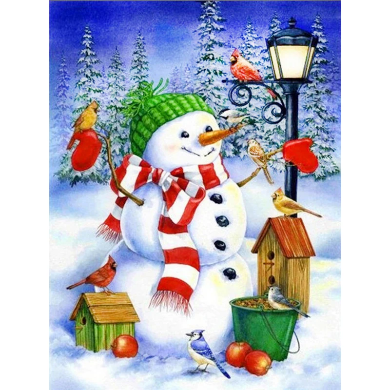 

Diamond painting Christmas snowman gemstone cross stitch diamond mosaic Christmas pattern DIY living room decoration