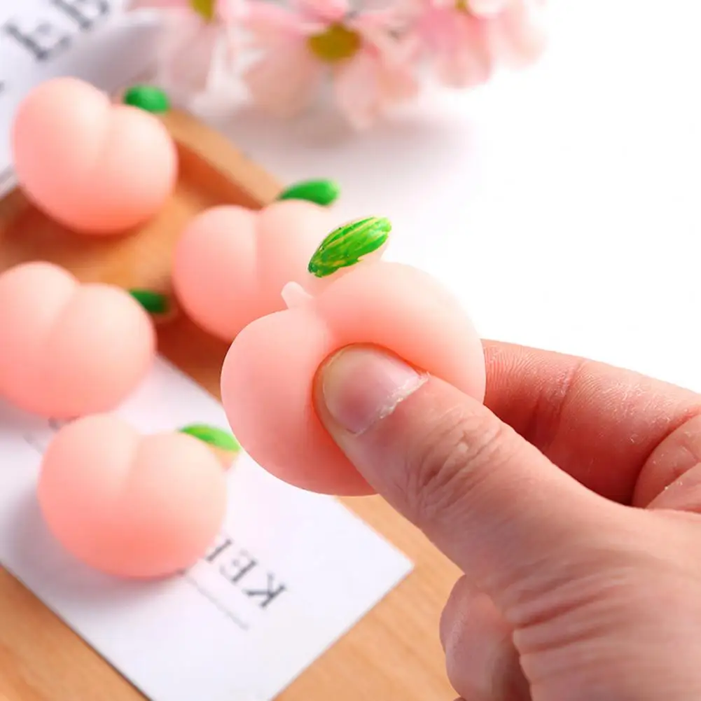 

Useful Finger Pinch Peach Toy High Elasticity TPR Rubber 3D Peach Toy Phone Case Decompression Finger Pinch Peach