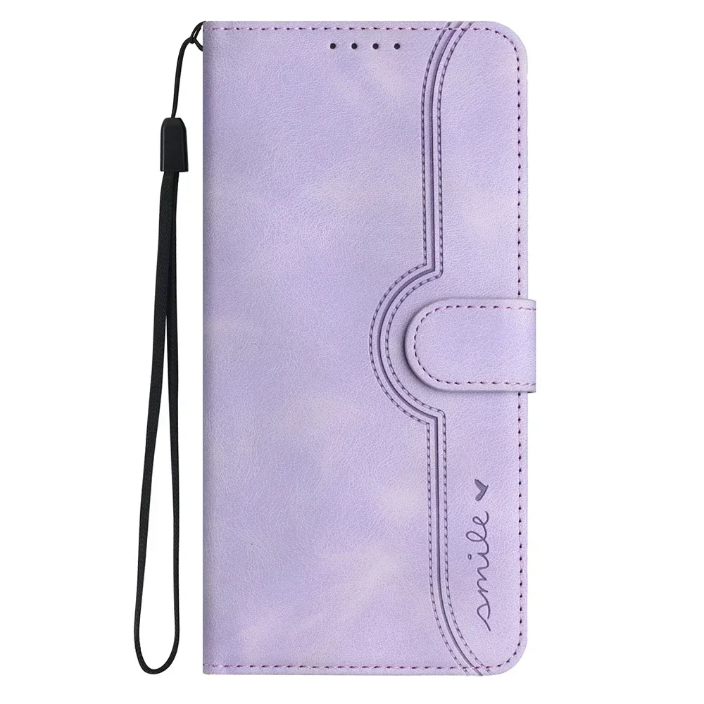 Leather Flip Wallet Phone Case with Card Slot & Book Strap