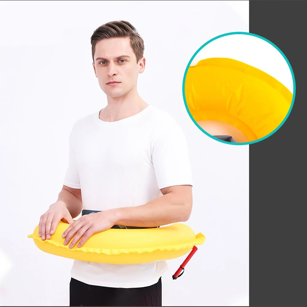 Inflatable Drifting Safety Life Belt Portable 100N Buoyancy Life Belt Wear-resistant Adjustable Webbing for Swimming Sea Fishing