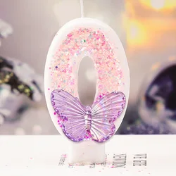 Purple Butterfly Digital Candle - Creative Princess Birthday Dessert Table Decor (Atrovirens)