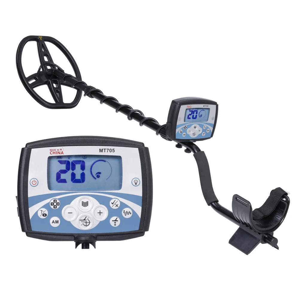 Professional Underground Metal Detector MT705 with 11 Waterproof Search Coil LCD Display Backup Light 3 Frequencies