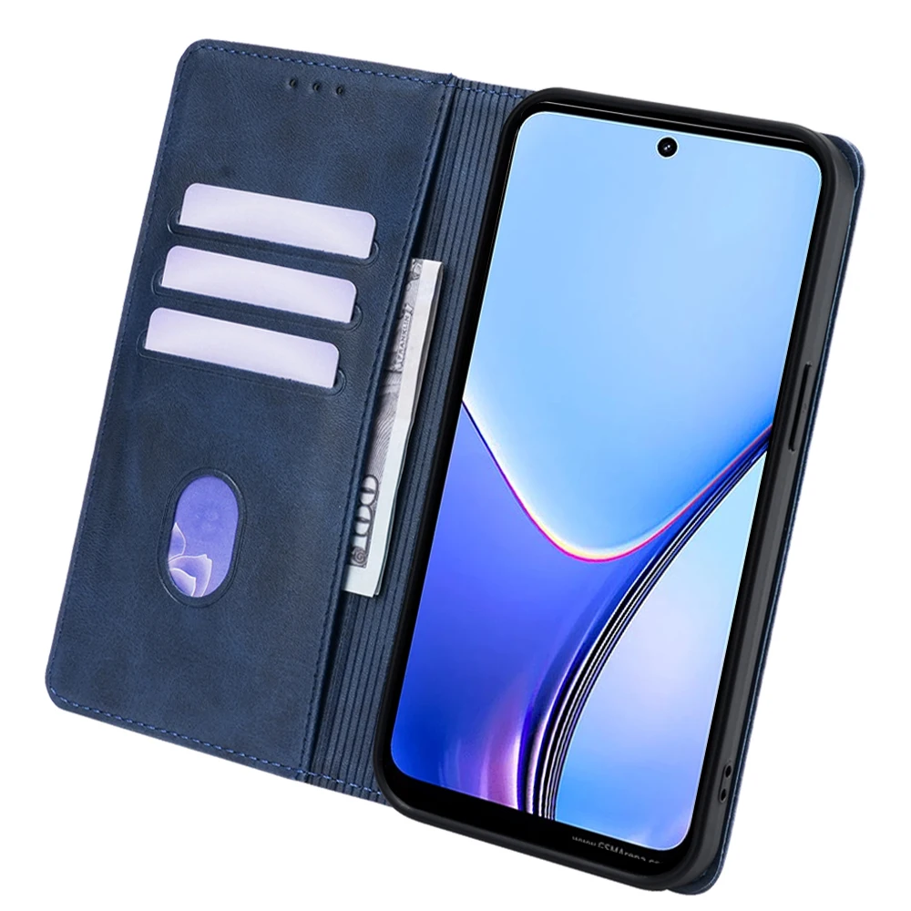 Magnetic Leather Wallet Phone Case with Card Slots