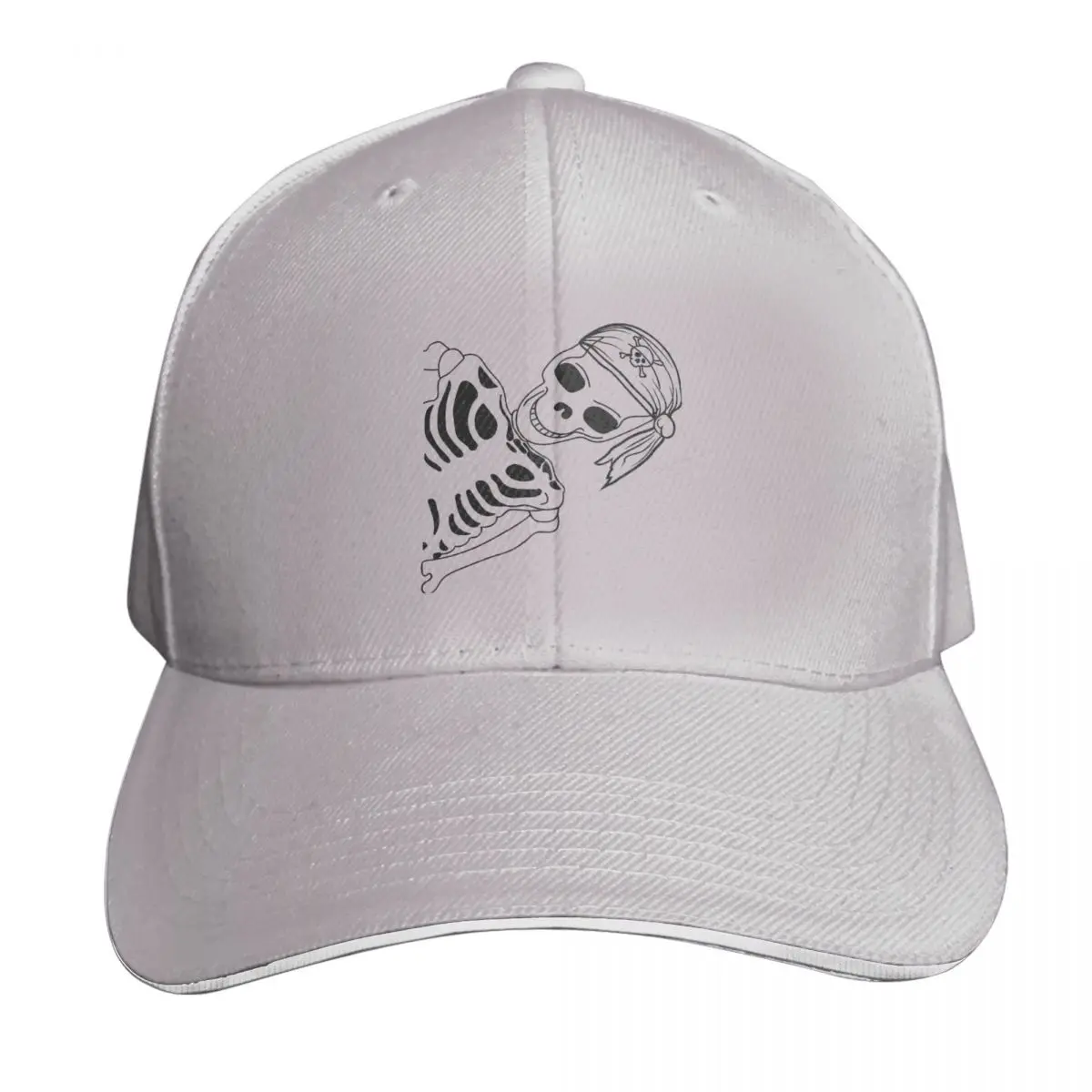 

Skeleton Pirate Peeking Casquette, Polyester Cap Modern Moisture Wicking For Out