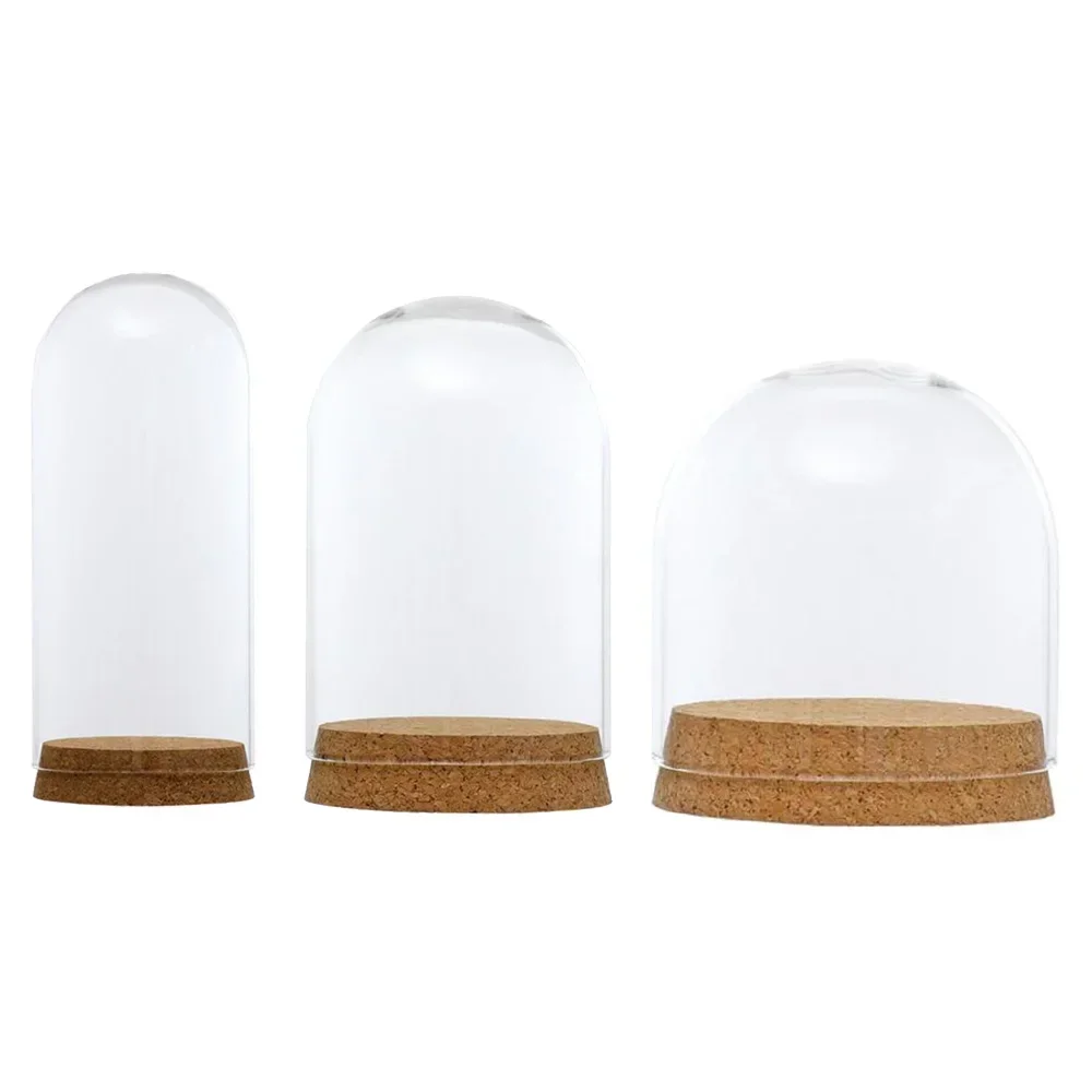 Home Decor Vases Glass Flower Display Cloche Bell Jar Dome Immortal Preservation Wooden Base Everlasting Flower Glass Cover NEW 3