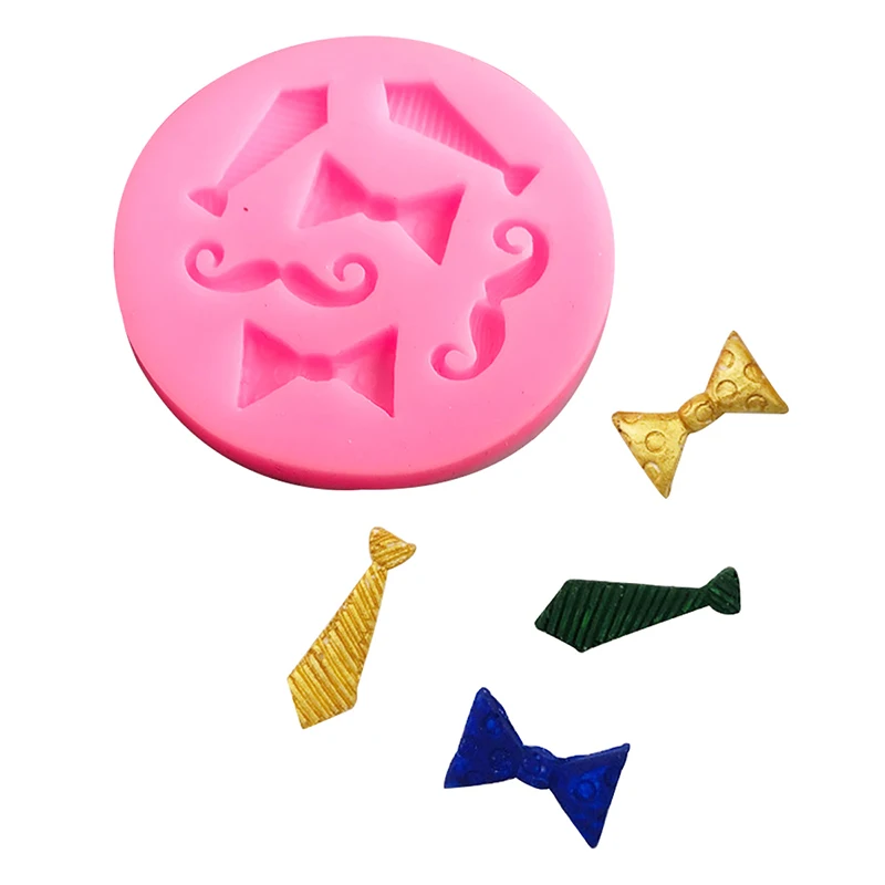 Mini-Fliegen, Schnurrbart, Bart, Krawatte, Fondantform, Ausstechformen, Vatertag, Süßigkeiten, Schokolade, Cupcake-Topper, Kuchen-Pop-Dekoration – Detail 2
