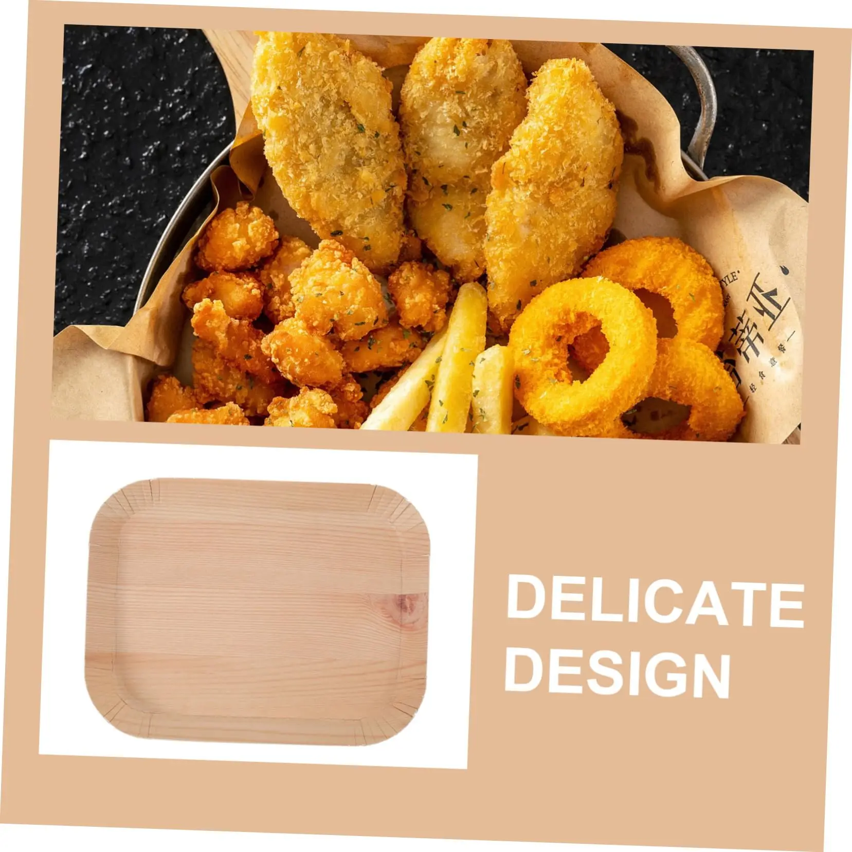 Disposable Plates Wedding Birthday Party Decorations Kitchen Camping Tools Wood Grain Plates Tableware