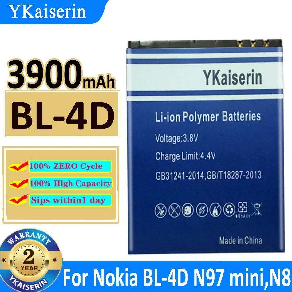3900Mah Ykaiserin Batteria Bl-4D Bl4D Telefono Per Nokia N97 Mini N97Mini,N8,E5-00 E5 E7 T7 803 N803 702T Batteria Con Codice Traccia