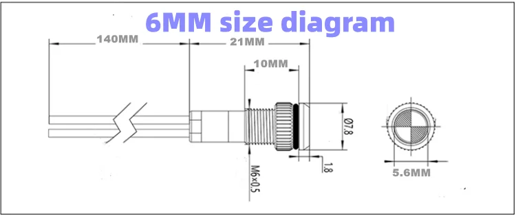 Description Picture 4 of item6/8/10/12/16/19/22MM LED Metal Indicator Light Waterproof Signal Light With Wire 3V 5V6V12V 24V 220V Red/Yellow/Blue/Green/White