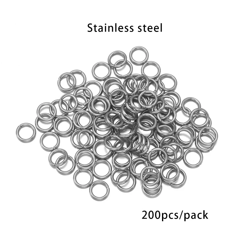 100-200 teile/los Edelstahl Offenen Biegering Gold Silber Farbe Split Ringe Einzelnen Schleife Ringe Für Schmuck Machen Halskette machen – Detail 8