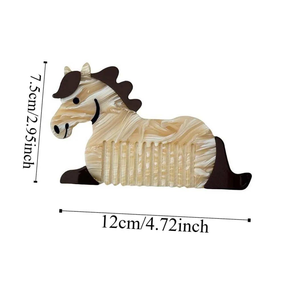 Hair Care Horse Acetic Acid Comb Cartoon Acetate Makeup Comb Contrast Color Hair Accessories Hairdressing Combs Household