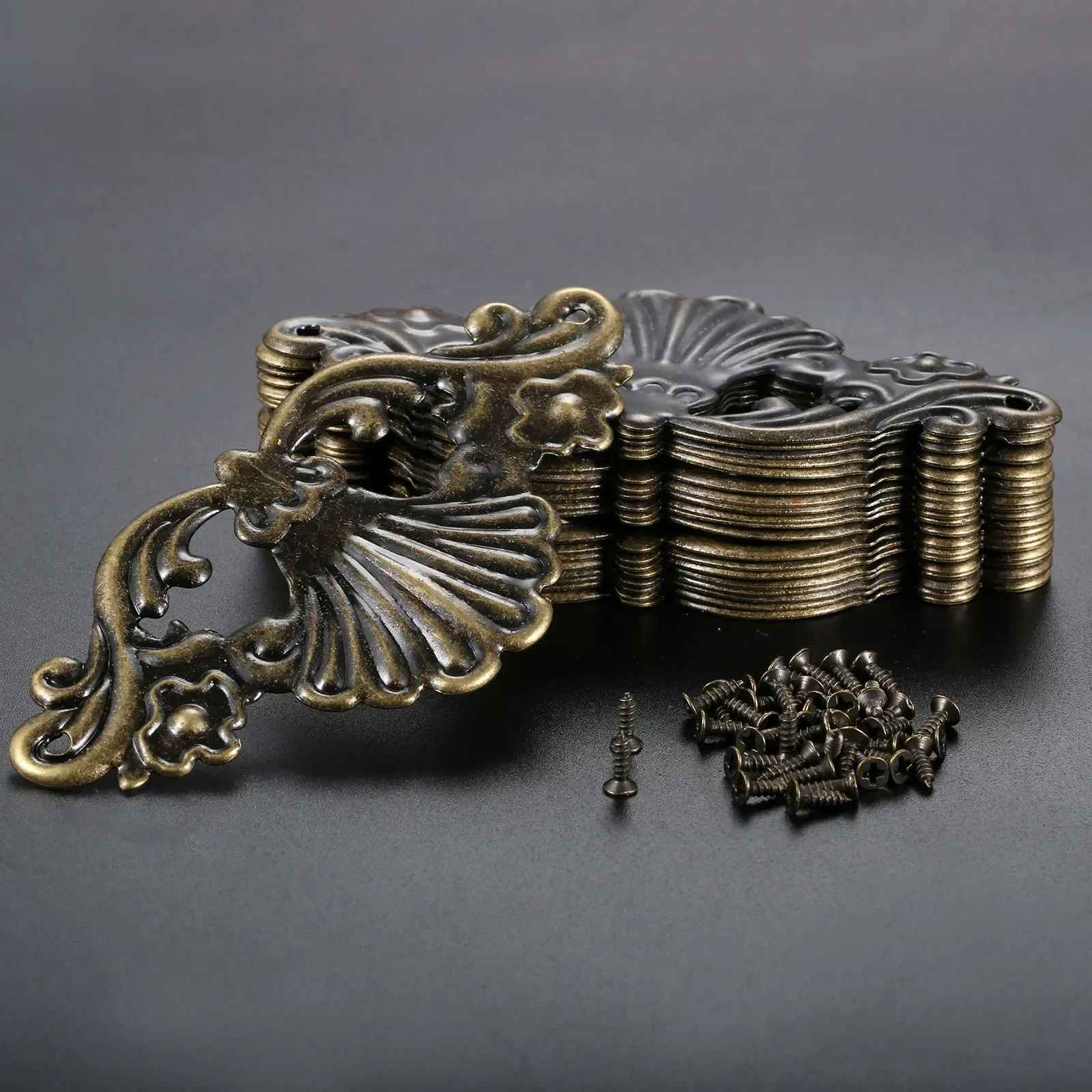 Jewelry Wooden Box Decorative Protector Brackets Album Embellishment Scrapbook Corner Protection Guard Cover 8Pcs furniture corner protector,decorative corner cover,wood box feet protector,metal decorative protectors