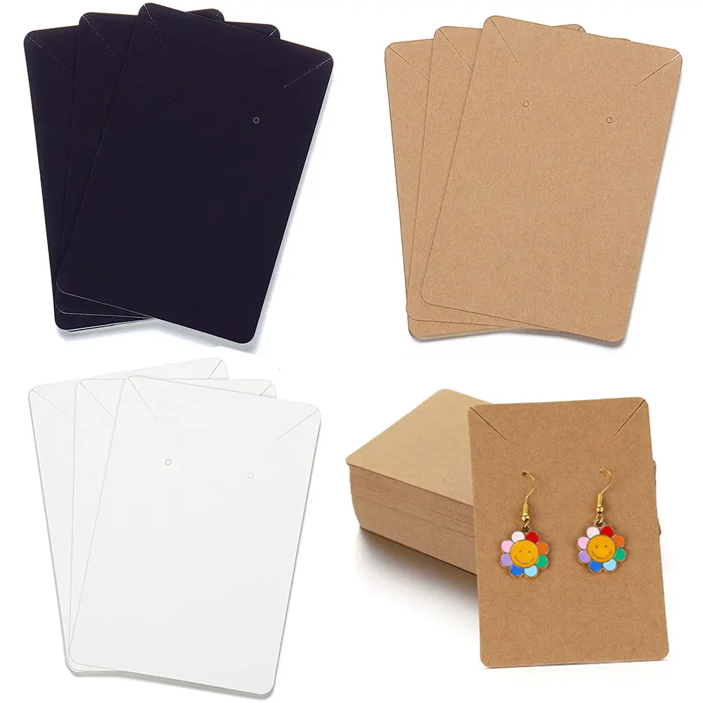 50 stücke 6x9 cm Halskette Ohrringe Ohr Studs Verpackung Karte Leere Schmuck Display Karte Kraft Papier Karte Für schmuck Verpackung – Detail 1