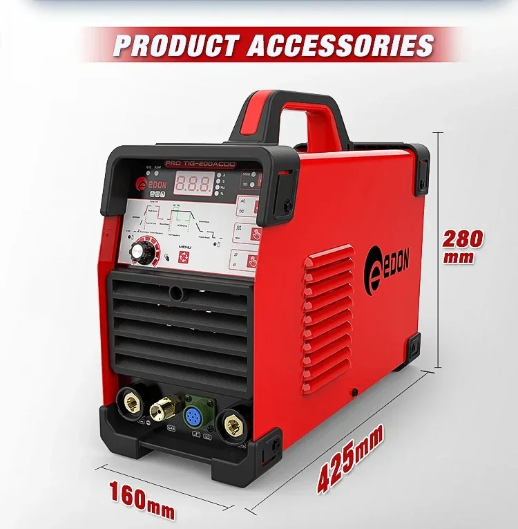 EDON TIG-200  PULSE ACDC  INVERTER Aluminum tig Welding Machine stainless de soldar TIG  WELDER 5