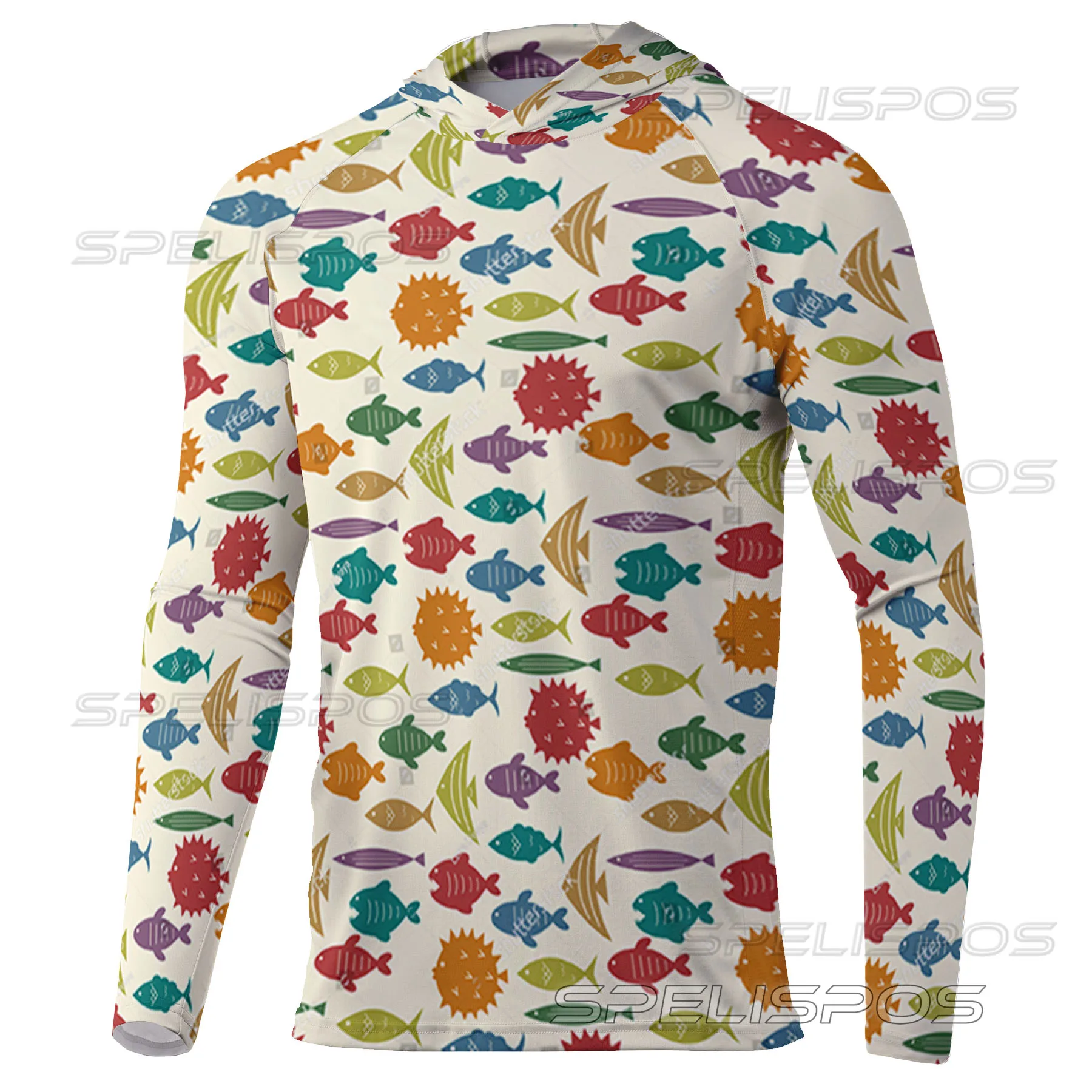 

SPELISPOS New Men Long Sleeve Hoodie Fishing Shirts Breathable Lightweight Sun Protection Clothes Outdoor Run UPF 50+ Sweatshirt
