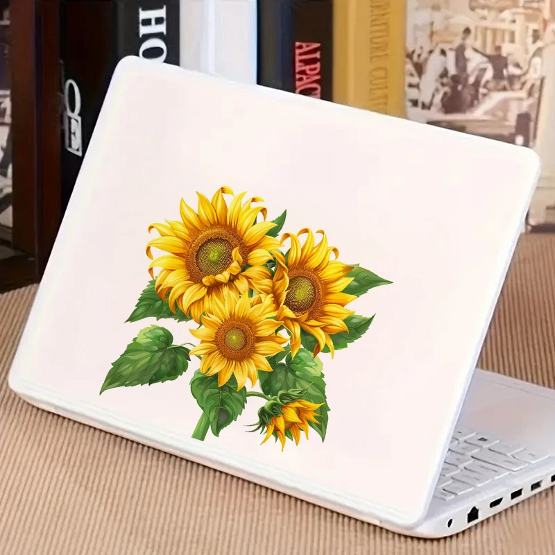 Sunflower Wall Decals Self-Adhesive Stickers for Living Room Bedroom Bathroom Fridge Window Flowers Pattern