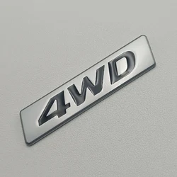 3D Metal 4WD Car Emblem Badge Sticker Accessory - Silver Black