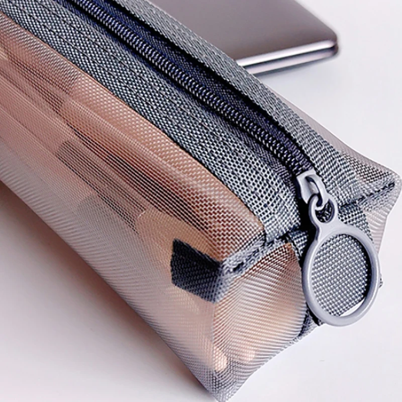 Make-up-Beutel Lippenstift Make-up Pinsel Aufbewahrung taschen Student transparente Mesh Bleistift Fall ins Reise Kosmetik Veranstalter für Frauen – Detail 6