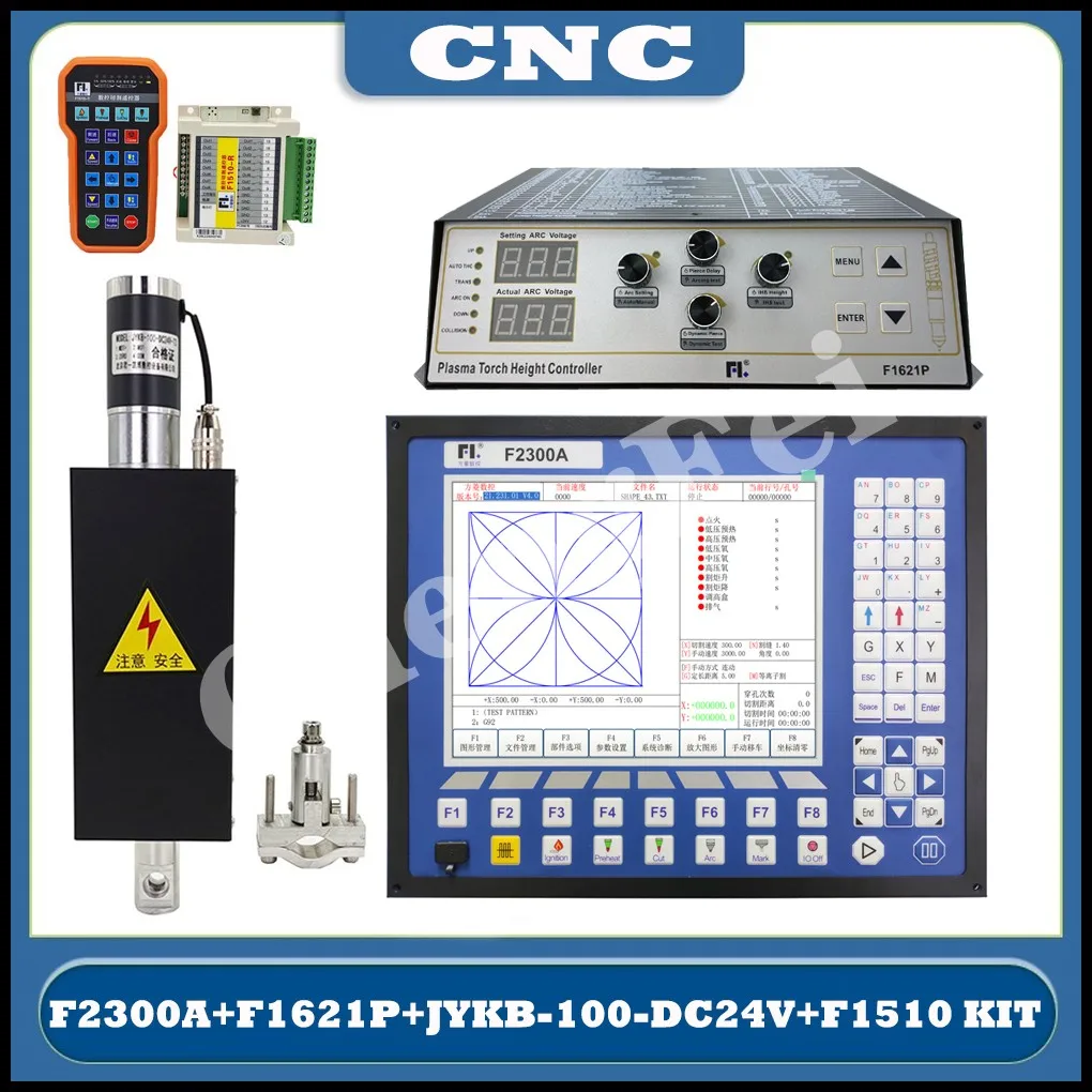 

CNC F2300a Thc Plasma Controller Kit 2 Axis Cnc System F1621/hp105/jykb-100-dc24v/t3/f1510 Remote Control + Receiver