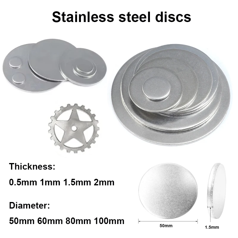 1 Stück 304 Edelstahl Rundplatte Rundblech Scheibenscheibe Dicke 0,5 mm 1 mm 1,5 mm 2 mm Durchmesser 50 mm 60 mm 80 mm 100 mm – Detail 1
