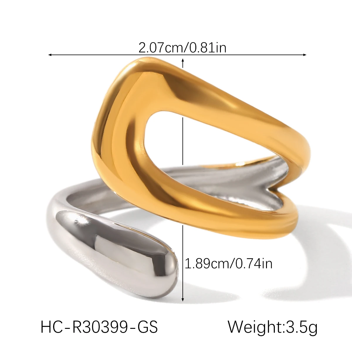 Y2K Gold-Silber gemischte Farben, Stahl, Gothic, hochwertige, verstellbare Ringe, Set, Damen-Charm, wasserdicht, luxuriöser Schmuck, Geschenke – Detail 11