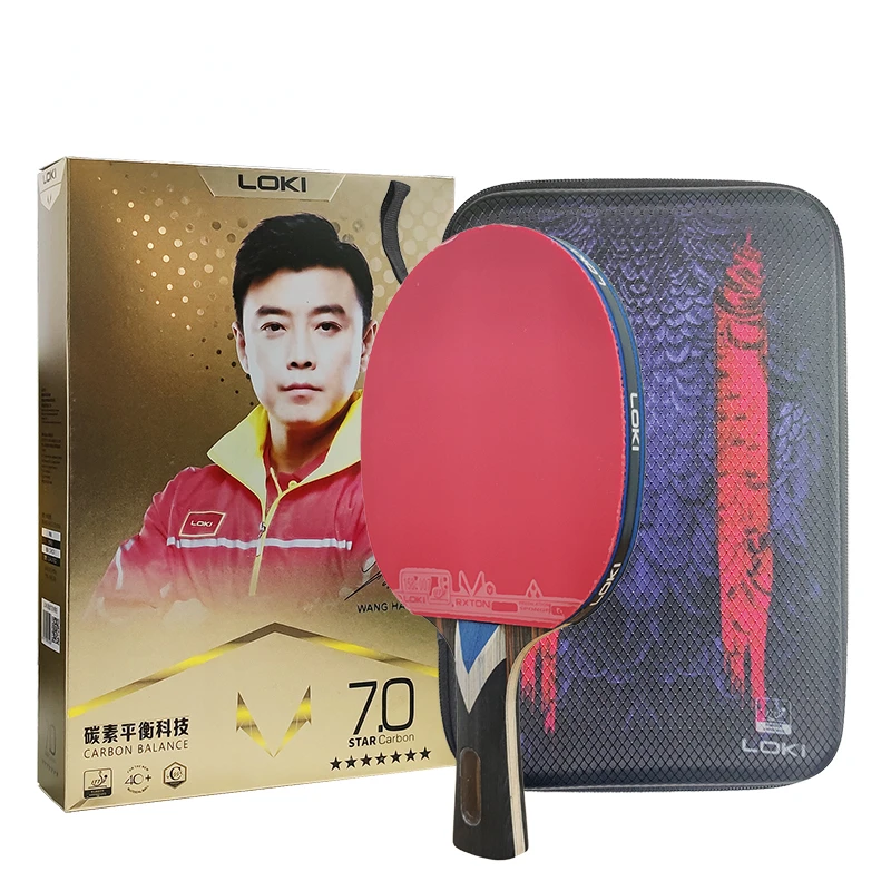 

Loki 7 Star Table Tennis Racket Professional Offensive Ping Pong Racket Paddle with ITTF Certification Sticky Rubber