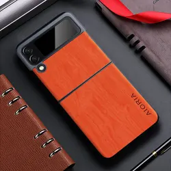 Premium Bamboo Wood Pattern Leather Case for Samsung Galaxy Z Flip (OR)