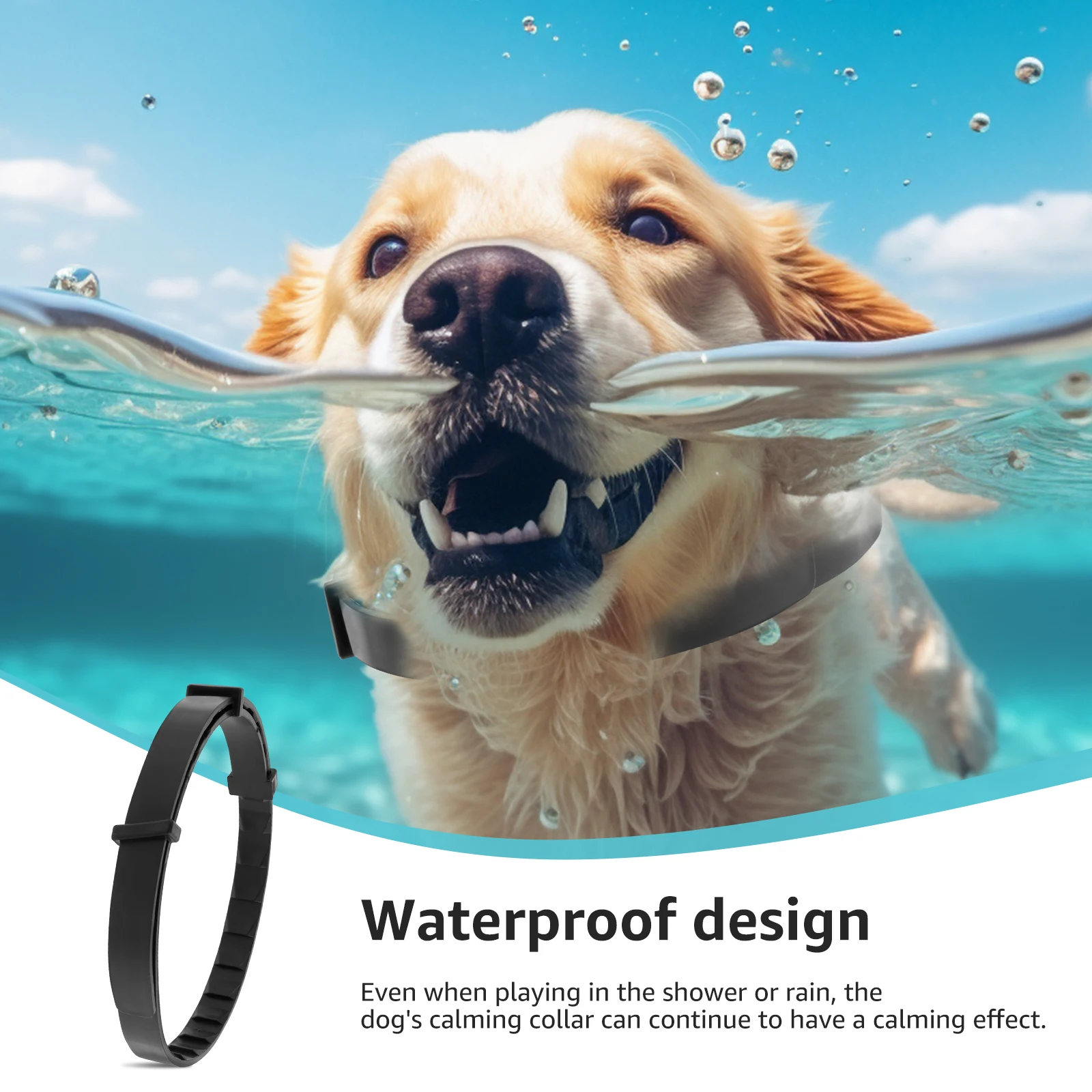 thumbnail interactive-video image 1 of Calming Collar For Dogs With Long-Lasting Pheromone,Dog Calming Collar Helps Reduce Unwanted Behavior,Stress Relief Lasts 60 Days 25 Inches Size Flexible Adjustable For Puppy & Adult Dogs (Black 1 of 12