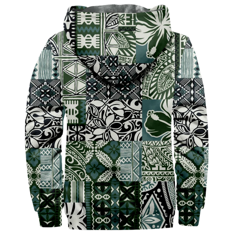 New Creative Cotton Coat Hooded Sweater Casual Print Men's Fur Loop Arctic Velvet Zipper Patch Pocket Hooded Sweater a41