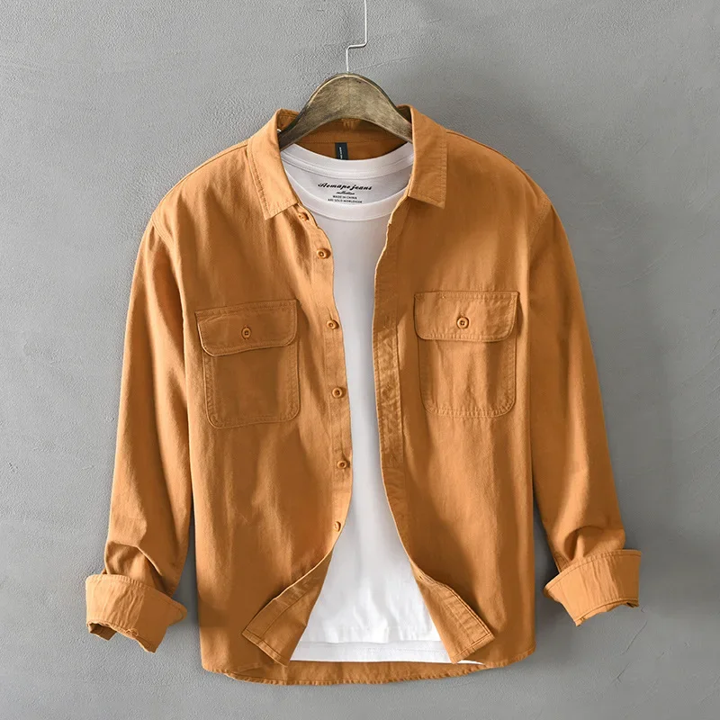 Mens Long Sleeve Button Work Shirts | White Button Work