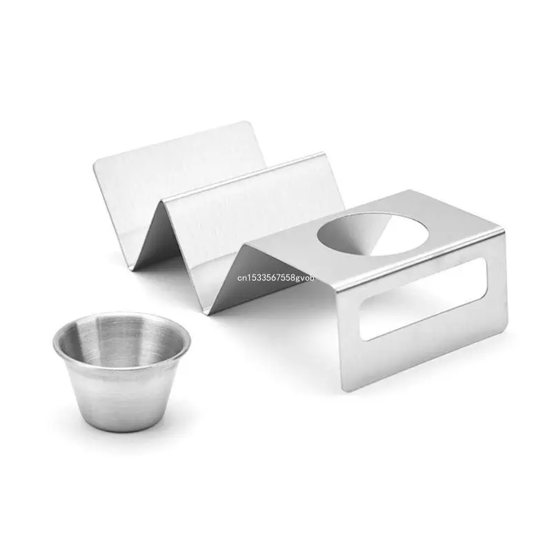 Taco Holder Stands Stainless Steel with Easy-Access Handle Oven Grill and Dis taco holder