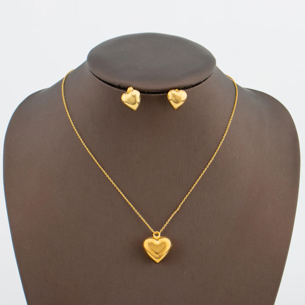 Goldfarbenes Ohrringe- und Halsketten-Schmuckset für Frauen, afrikanisches Dubai-Halsketten-Ohrring-Set für Verlobungsfeier-Accessoires