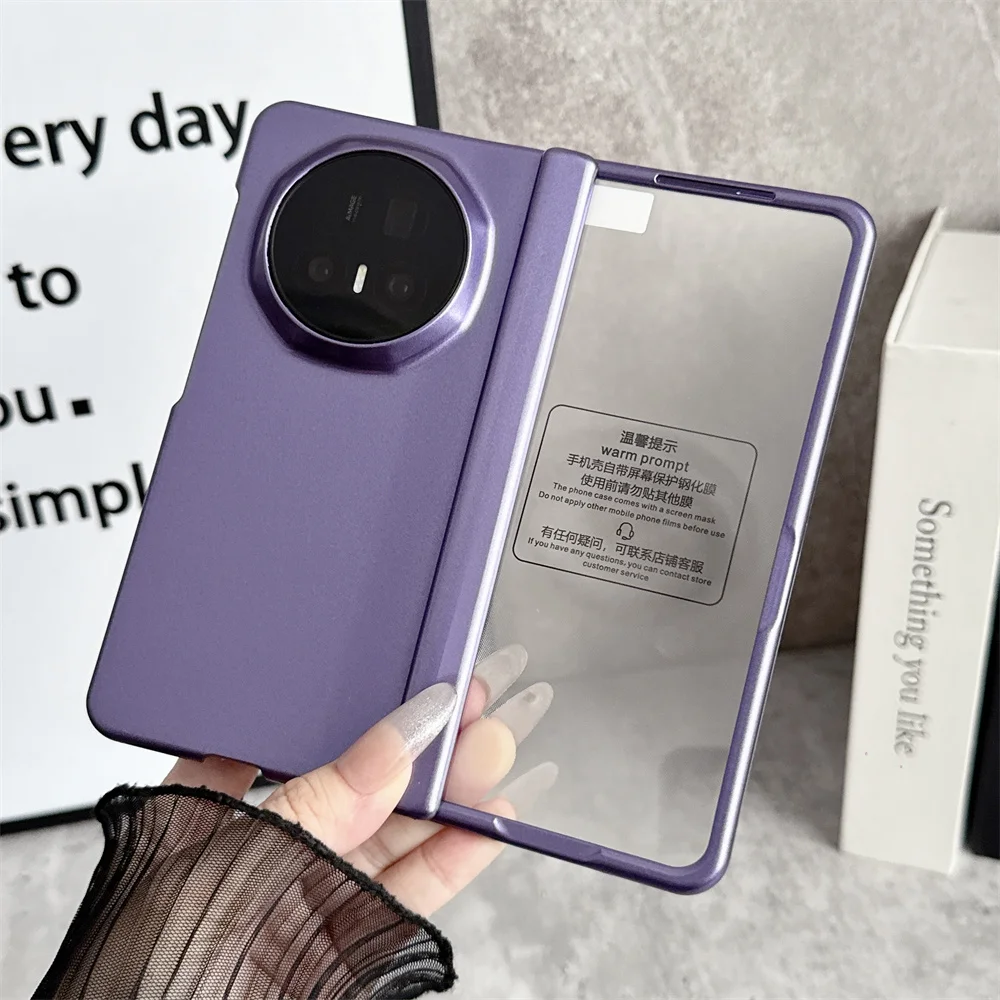 Solid Color Protective Phone Case with Transparent Back Cover and Front Protection Film