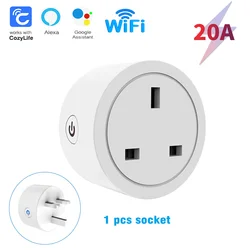 Smart Energy Monitoring Wi - Fi Plug with HomeKit Integration - Cozylife UK 20A (WHITE)
