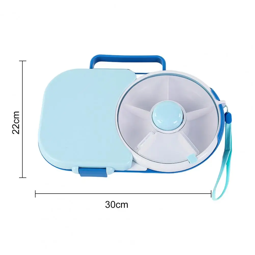 Snack Box With Rotating Lid Portable Leak-proof Transparent Sealed Lid Snack Container Time-saving Plastic Kids Spinner