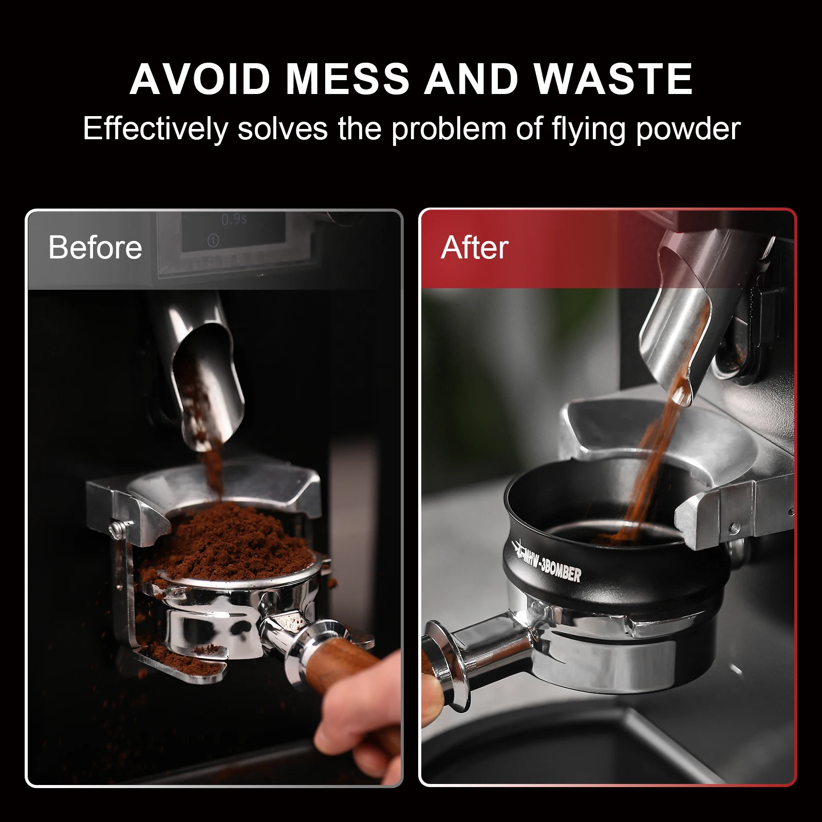 MHW-3BOMBER 58mm Magnetic Coffee Dosing Funnel Compatible with 58MM Portafilter Espresso Dosing Ring Home Barista Accessories
