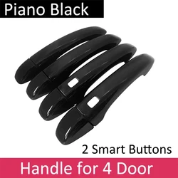 Luxurious Chrome Door Handle Cover Trim Set - Anti - Scratch Car Door Accessories (2 Buttons)