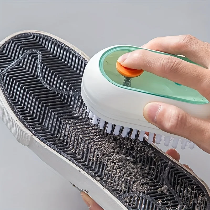 1pc Laundry Brush Shoe Brush Multifunctional Hangable Soft Bristle Add Liquid Shoe Washing Cleaning