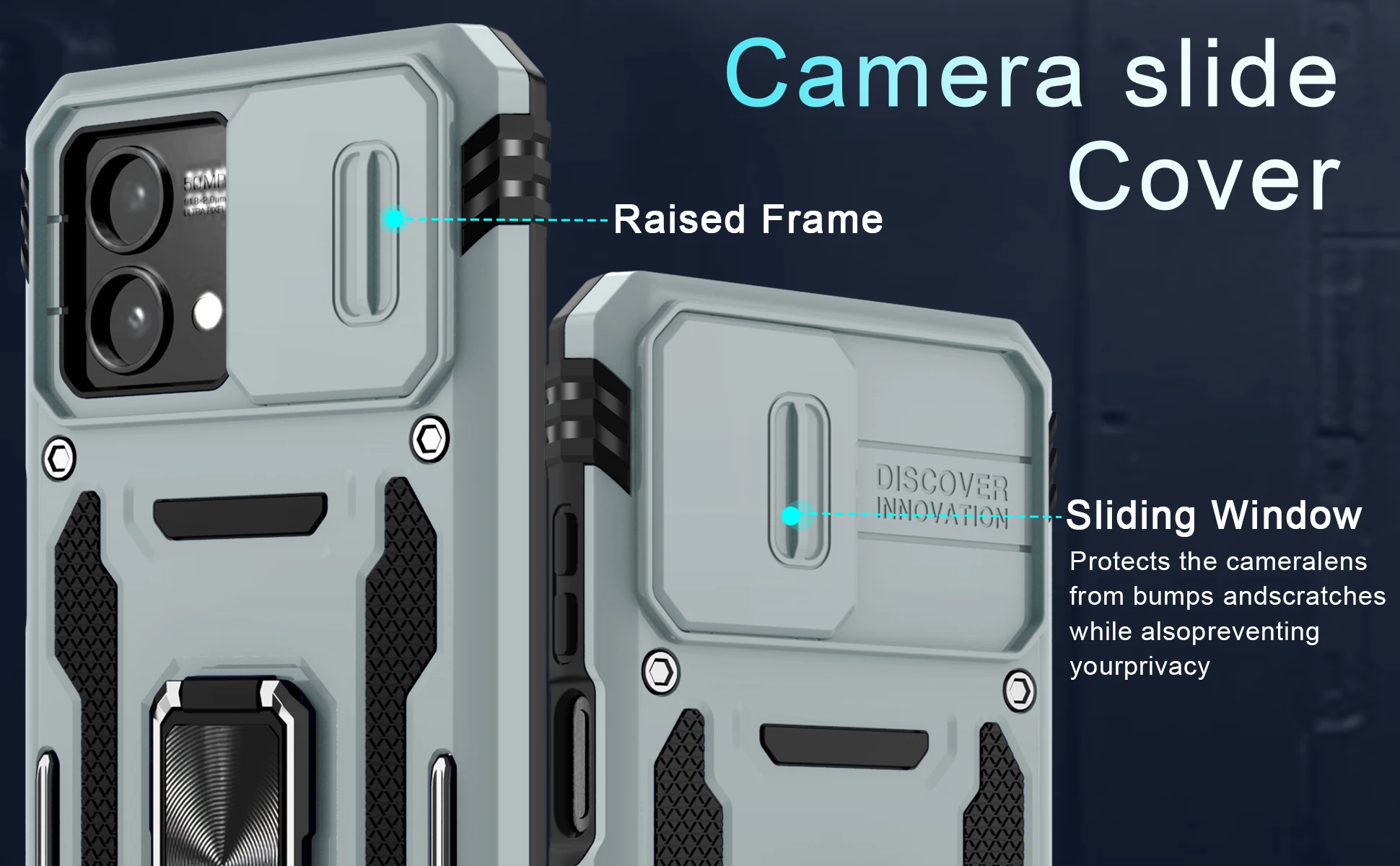 Slide Camera Case For Moto Stylus 5G 2023 EDGE 30 Neo E13 G42 G73 G53 G13 G32 G Power Shockproof Heavy Duty Kickstand_voghion.com