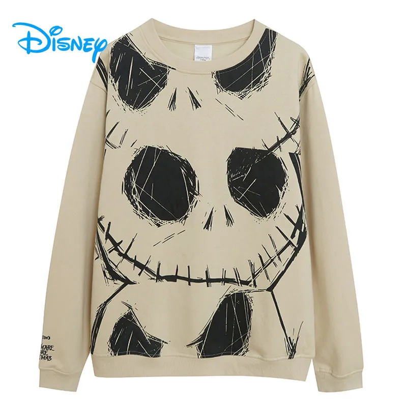 

Disney The Nightmare Before Christmas Fleece Sweatshirt Jack Skellington Cartoon Pullover Tops Women Casual O Neck Jumper Unisex