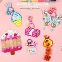 2.6mm Perler Hama Beads Kit DIY Make Puzzle Premium Small Bean 3D Puzzle Beads Handmade Crafts Decor 24Colors Melting Beads Kits 4