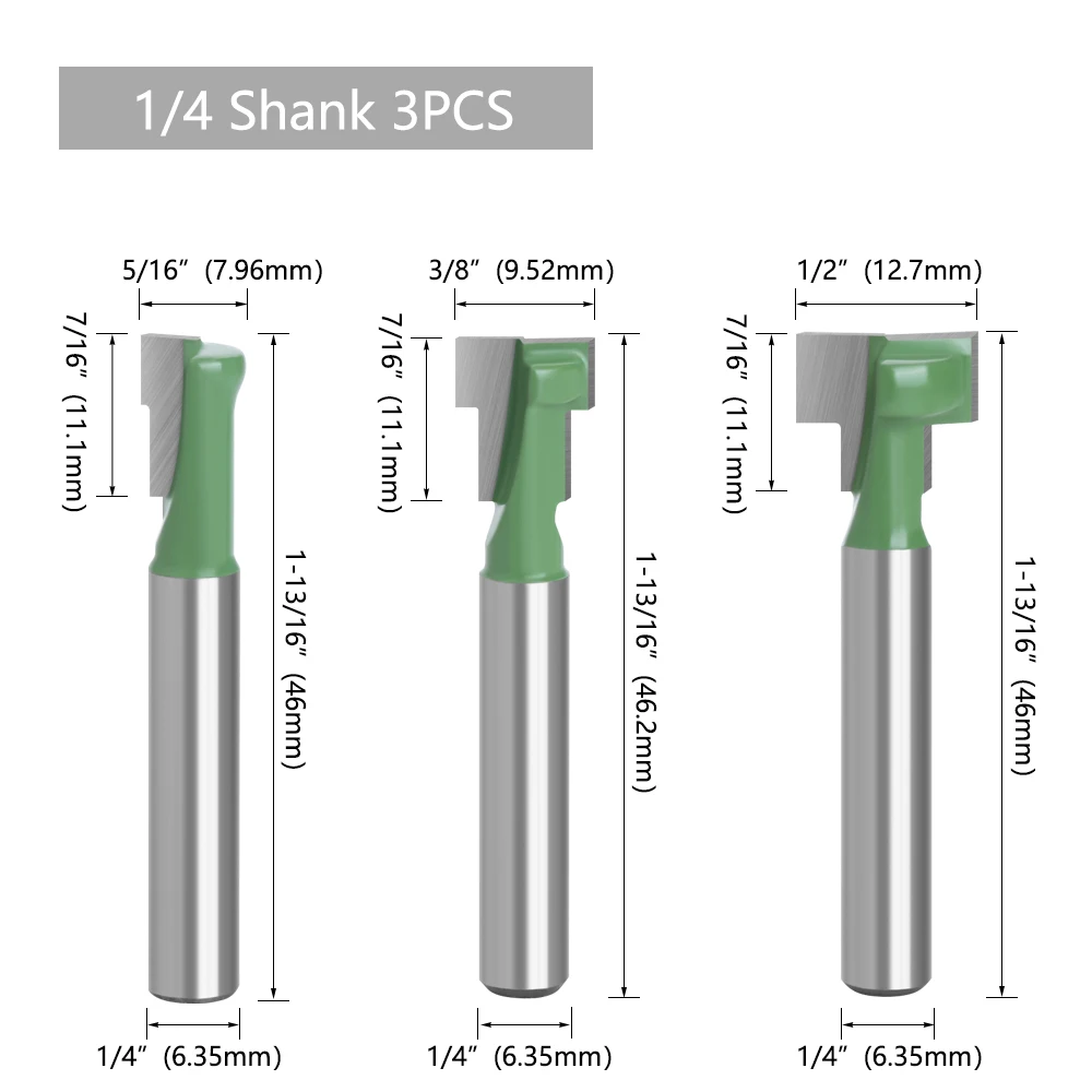 1pc 1/4 "Schaft 6,35mm T-Slot Cutter Router Bit Set Hex Bolzen Schlüssel Loch Bits T stoßen Fräser für Holz Holzbearbeitung MC01190 – Detail 6