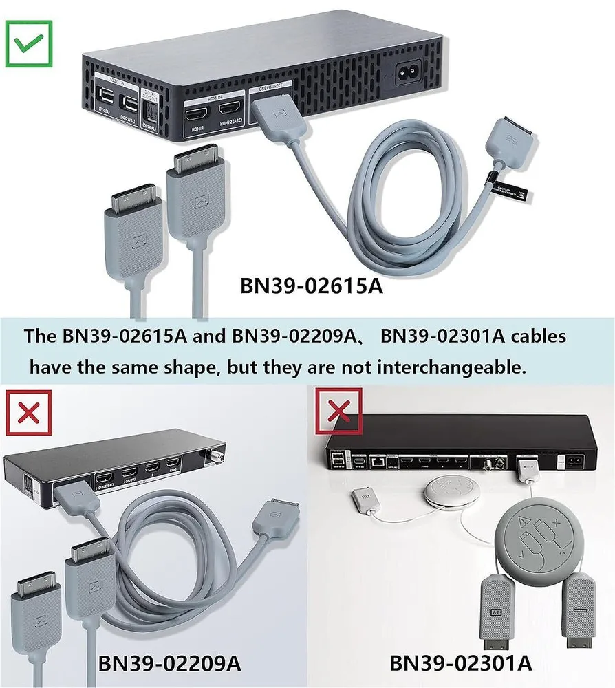 삼성 TV 32인치용 새 원 커넥트 케이블 더 프레임 LS03T LS03BB BN39-02615A 2.5m 8.2ft QE32LS03TCUXXU QE32LS03TCUXXC