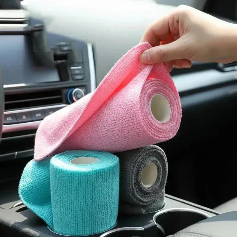 Car Microfiber Cleaning Towel Easy Tear Rags Scratch-Free High Absorbent for Dashboard Seat Interior Auto DIY Detailing Cloth