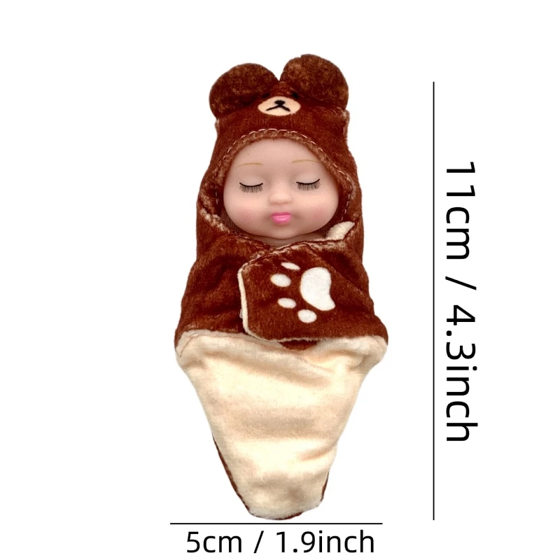 미니 침낭 인형 시뮬레이션 수면 재생  인형 귀여운 동물 옷 휴머노이드 인형 어린이 장난감 생일 선물