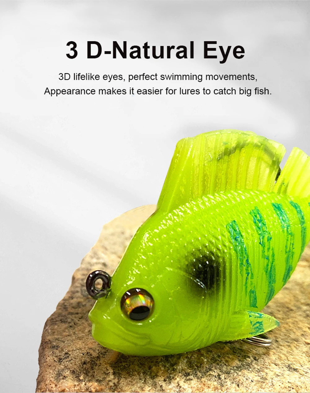 Hanlin 6cm/14g 8cm/25g T-Schwanz-Angelköder, weicher Köder, Bluegill-Swimbaits, 360-Grad-drehbare Pailletten, sinkend, für Sonnenbarsch und Barsch – Detail 7